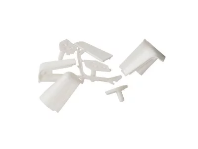 Комплект соединителей овального пристеночного бортика(ALF%/40), пластик, белый (4ч: 2*90гр,2 загл,1*135гр.)