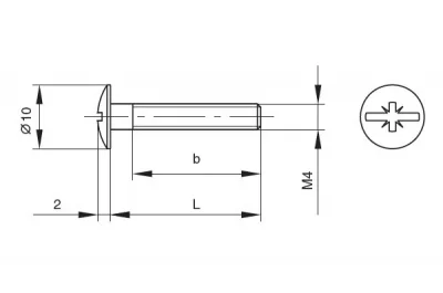 Винт М4х24.5мм, отделка цинк (за 100 шт.)