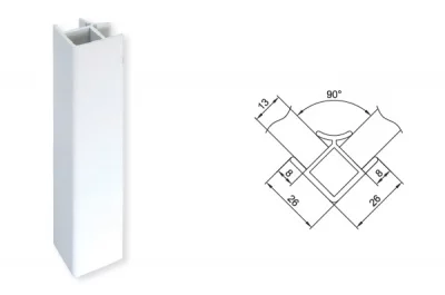 Комплект угловых элементов для цоколя ПВХ H.150, белый
