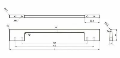 GTV: Ручка мебельная THIN L160/192мм, хром UZ-TH160192-01