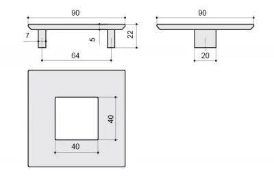 Ручка-скоба 64мм, отделка хром матовый