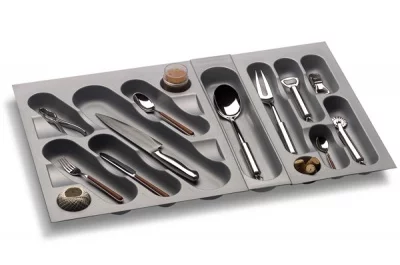 Ёмкость в базу 800 для столовых приборов, цвет серый металлик