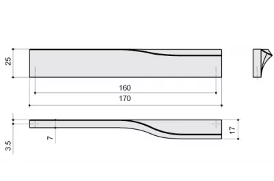 Ручка-скоба 160мм левая, отделка хром глянец