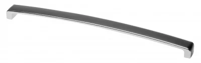 Ручка мебельная MONZA C=384 мм, хром/черная GTV UZ-MONZA384-20