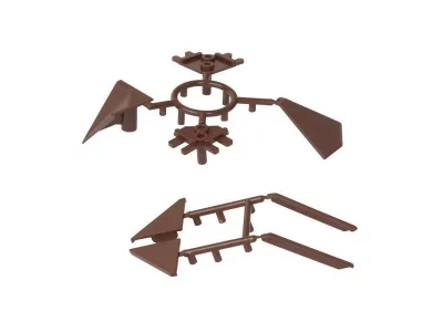 Комплект соединителей треугольного пристеночного бортика ALPHALUX(6частей), пластик, темно коричневый