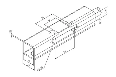 Петля 110 полунакладная с доводчиком, для алюминиевой рамки, Clip-on, отделка никель