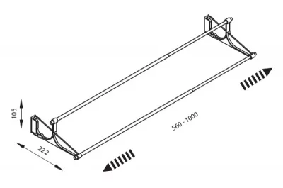 Полка для обуви Tac универсальная, 560-960мм, отделка коричневая