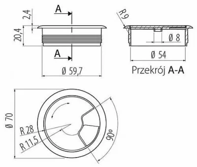 GTV: Заглушка кабель-канала пластик белая: PM-PLFI60-10