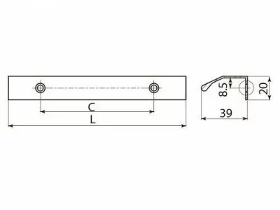 GTV: Ручка мебельная алюминиевая TREX 032/50 черный матовый: UA-TREX-32-50-20M