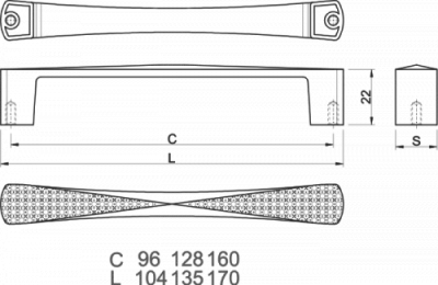 Ручка мебельная COMO, C=128мм, хром GTV UZ-COMO128-01