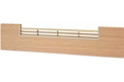 1713 Решётка вентиляционная для цоколя ПВХ H.150, L=600, белёный дуб Кортина NEW