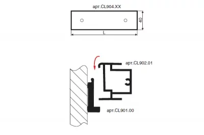 Заглушка торцевая L=250мм, алюминий