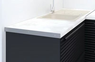 Профиль торцевой R3 для столешницы Н.40, универсальный, алюминий