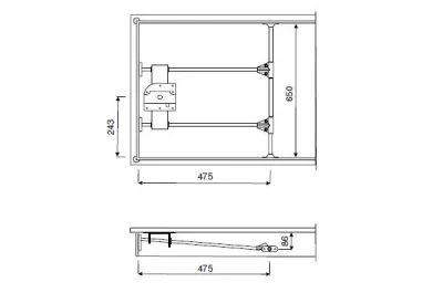 Механизм выдвижения фиксированный, L=650мм Механизм выдвижения фиксированный, L=650мм