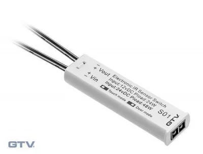 GTV: Датчик движения, двухфункциональный, со встроенным диммером 12V DC, белый AE-WBBUNI-10DIM