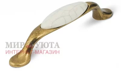 Ручка-скоба 96мм бронза состаренная/керамика состаренная: UP194AB/MLK