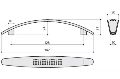 Ручка-скоба 128мм, отделка никель матовый