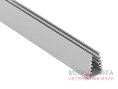 Профиль для подсветки стеклянных полок 4-5мм, 18х12мм, L-2000: LSP-G1-ALU-2000-0