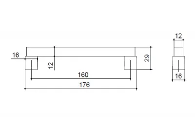 Ручка-скоба 160мм, отделка бук + хром матовый