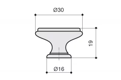 Ручка-кнопка, отделка хром глянец + керамика