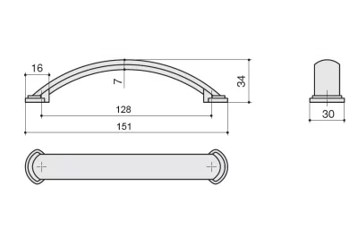 Ручка-скоба 128мм, никель матовый