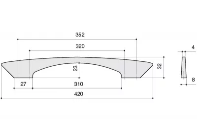 Ручка-скоба 352-320мм, отделка хром глянец
