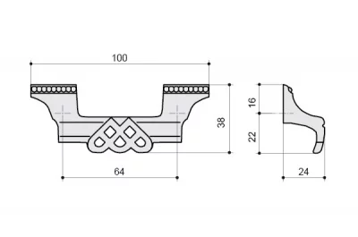 Ручка-скоба 64мм, отделка бронза &quot;Флоренция&quot;