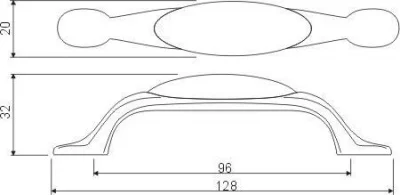 GTV: Мебельная фарфоровая ручка старое золото/без рисунка UP-WP0728-P0