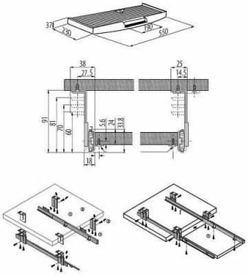 GTV: Полка под клавиатуру серая PU-KEY027-60