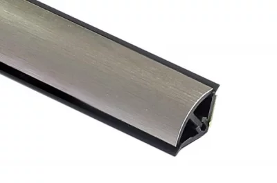 Мини-бортик DC.083Q самоклеящийся овальный, отделка нержавеющая сталь, L=5м