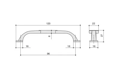 Ручка-скоба 96мм, отделка кофе: M274.96.COF