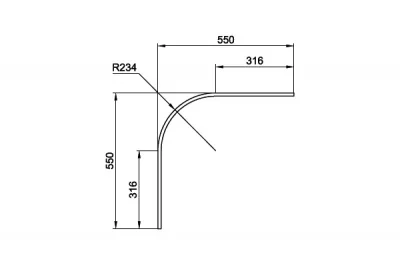1565 Закругление для цоколя ПВХ Н.120, орех античный
