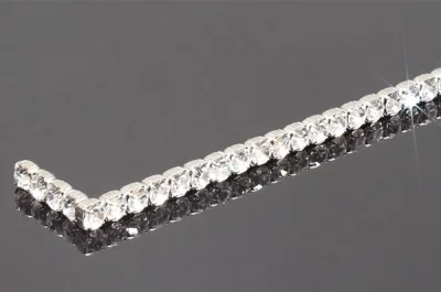 Накладка декоративная торцевая с кристаллами, отделка никель + горный хрусталь