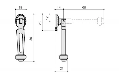Ручка-серьга, отделка бронза матовая
