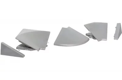 Комплект угловых элементов и заглушек для бортика 3504, цвет под алюминий