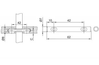 Шток двусторонний для стяжки конической d.15mm (за 100 штук), отделка цинк