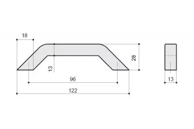 Ручка-скоба 96мм, отделка хром глянец