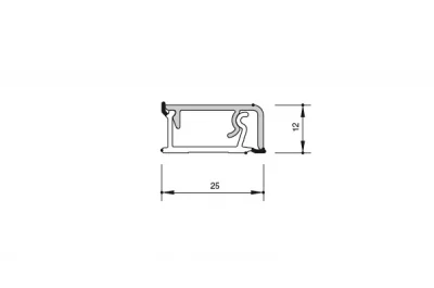 Бортик прямоугольный H.12, L=4200, сталь нержавеющая полированная