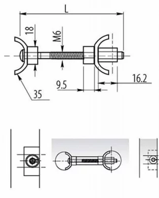 GTV: Стяжка для столешниц, L100 EM-SBL100-01