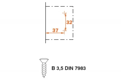 Ответная планка Н9 под шуруп с регулировкой 7.5", крестообразная