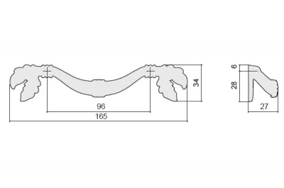 Ручка-скоба 96мм, отделка золото матовое "Милан"