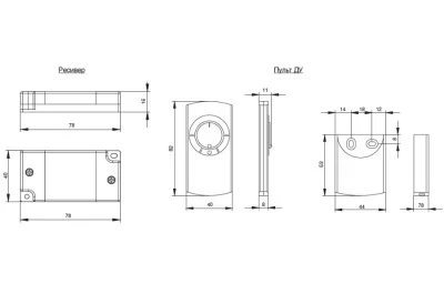 Выключатель с диммером и пультом ДУ, 15W/12V, 30W/24V