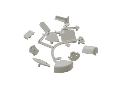 Комплект соединителей прямоугольного пристеночного бортика FIRMAX(12частей), пластик, серый