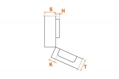 Петля 30" угловая (толщина фасада до 32 мм)