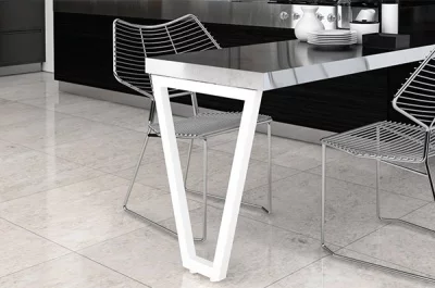 Опора для стола V-образная Лиссабон-Т l.550, h.870, отделка белый бархат (матовый)