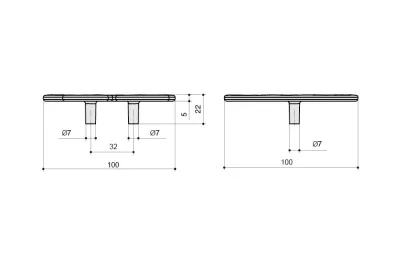 Ручка-скоба 32мм, отделка серебро