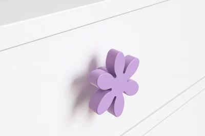 Ручка-кнопка, отделка фиолетовая