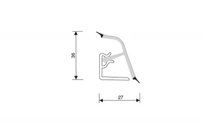 104.Бортик овальный L=4000, серая искра глянец