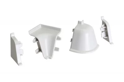 Комплект угловых элементов для овального бортика, цвет светло-серый