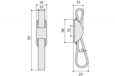 Ручка-кнопка 16мм, отделка белый + сталь нержавеющая